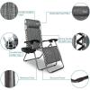 imageOutvita Zero Gravity Chair Outdoor Lounge Chair Stable Metal Folding Recliner wCup Holder ampamp Adjustable Canopy Shade for Deck Lawn Patio Poolside Yard BlackGrey