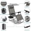 imageOutvita Zero Gravity Chair Outdoor Lounge Chair Stable Metal Folding Recliner wCup Holder ampamp Adjustable Canopy Shade for Deck Lawn Patio Poolside Yard BlackGrey