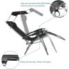 imageOutvita Zero Gravity Chair Outdoor Lounge Chair Stable Metal Folding Recliner wCup Holder ampamp Adjustable Canopy Shade for Deck Lawn Patio Poolside Yard BlackBlack