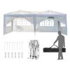 imageOutvita 10x20ft Pop Up Canopy with 6 SideWalls Ez Pop Up Portable Instant Canopy Tent for Outdoor Events Party Wedding BirthdayGraduation WhiteWhite