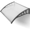imageOutvita 118quotx38quot Window Awning Canopy Polycarbonate Front Door Patio Cover for UV Rain Snow ampamp Sunlight Protection Stylish Brown Panel with Black BracketWhiteGray