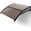 imageOutvita 118quotx38quot Window Awning Canopy Polycarbonate Front Door Patio Cover for UV Rain Snow ampamp Sunlight Protection Stylish Brown Panel with Black BracketBrownBlack