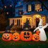 imageOutvita 2 Packs Halloween Inflatables Set of Lighted Eyes Decoration 3Ft Blow Ups Green Eyes for Halloween Decor Outdoor with LEDs Party Supplies Blow up Decoration for Yard Lawn Patio GardenGhost Pumpkins