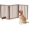 imageOutvita 3Panel Indoor Foldable Gate 24quot H Freestanding Wooden Pet Barrier Fence Pet Gate with Support Feet for Stairs Hallways DoorwaysBrownBrown