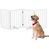imageOutvita 3Panel Indoor Foldable Gate 24quot H Freestanding Wooden Pet Barrier Fence Pet Gate with Support Feet for Stairs Hallways DoorwaysBrownWhite