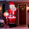 imageOutvita 49 FT Thanksgiving Turkey Inflatables Outdoor Decorations Blow Up Turkey with Pilgrim Hat Sitting on Santa Decor Builtin 3 LED Lights Thanksgiving ampamp Christmas Inflatable for Yard GardenSanta Claus with Guidepost