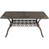 imageOutvita 59inch Patio Dinning Table Outdoor Cast Aluminum Large Rectangle Table with Umbrella Hole and Antique Design for Backyard Pool Balcony Deck354x59x285