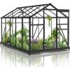 imageOutvita 6x10 FT Greenhouses for Outdoors Polycarbonate Greenhouse Large Walkin Greenhouse with Quick Setup Structure and Roof Vent Green Houses for Outside Garden Backyard Patio Black6x10ftBlack