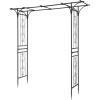 imageOutvita 73FT Garden Arch Arbor Heavy Duty Metal Arbour Archway Decorative Frame Stand Trellis with Ground Stakes for Wedding Ceremony Party Plant Climbing Rose Vines Lawn Patio Black220 Pounds