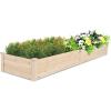imageOutvita 8x2ft Outdoor Wooden Raised Garden Bed Planter for Vegetables Fruits Herbs Grass Backyard Patio Yard