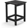 imageOutvita Adirondack Side Table 24 Inch Square Outdoor End Table HDPE Weather Resistant Coffee Table for Patio Balcony Deck Garden BlueBlack
