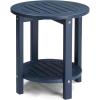imageOutvita Adirondack Side Table 24 Inch Square Outdoor End Table HDPE Weather Resistant Coffee Table for Patio Balcony Deck Garden BlueBlue