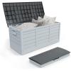 imageOutvita Foldable 75 Gallon Outdoor Storage Box Plastic Storage Containers with Lid Patio Deck Box Furniture for Garden Pool Balcony Yard Gray BodyBlack LidGray BodyBlack Lid