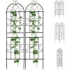 imageOutvita Garden Trellis for Climbing Plants 2 Pack 5 Ft Large Decorative Outdoor Cucumber Trellis Rust Proof Metal Vegetables Flowers Support for Tomatoes Vines RosesGrid Pattern5 FtGrid pattern
