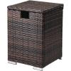 imageOutvita Gas Tank Storage Box 157in Wicker Propane Tank Cover Table for Fire Pit Table and Gas Grill Patio Furniture BrownBrown