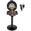 imageOutvita IndoorOutdoor Electric Grill 1600W Portable Removable Stand Grill with Double Layer Design for BBQ Patio ampamp Backyard RedBlack