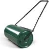 imageOutvita Lawn Roller 10 Gallons Water and Sand Filled Garden Drum Roller with U Shaped Handle Tow beind Sod Roller for Planting SeedingBlackGreen  Black