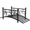 imageOutvita Metal Garden Bridge for Outdoor Elegant Decorative Bridge with PowderCoated Finish and Security Guardrail for Patio Pond Backyard Landscaping CrownModern