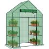 imageOutvita Mini Greenhouse Small PE Plant Green House with 4 Tiers Rack Shelf Clips Rollup Zipper Door Gardening Supplies for Indoor Outdoor Seedling Frost Protection  27quotx196quotx63quot WhitePE Cover
