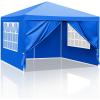 imageOutvita Outdoor Party Tent Patio Canopy Tent Gazebo with Removable Sidewalls Instant Event Tent for Cater Events Wedding Birthday Pavilion Beach BBQ 65x6510x10blue4 walls