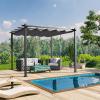 imageOutvita Patio Pergola 10x10ft Aluminum Gazebo with Adjustable Retractable Waterproof Sun Shade Shelter Awning for Garden Lawn Deck