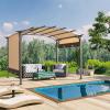 imageOutvita Patio Pergola 88x108ft Arched Aluminum Gazebo with Adjustable Waterproof Sun Shade Shelter Awning for Garden Lawn Deck