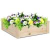 imageOutvita Square Outdoor Wooden Raised Garden Bed Planter for Vegetables Fruits Herbs Grass Backyard Patio Yard
