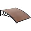 imageOutvita Window Awning Door Canopy 40quotx 80quot Whole Piece Polycarbonate Cover Front Door Outdoor Patio Awning Canopy UV Rain Snow Sunlight Protection Hollow Sheet Brown Board ampamp Black Bracket40x40