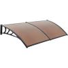 imageOutvita Window Awning Door Canopy 40quotx 80quot Whole Piece Polycarbonate Cover Front Door Outdoor Patio Awning Canopy UV Rain Snow Sunlight Protection Hollow Sheet Brown Board ampamp Black Bracket40x80