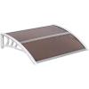 imageOutvita Window Awning Door Canopy 40quotx30quot Polycarbonate Cover Front Door Outdoor Patio Awning Canopy UV Rain Snow Sunlight Protection Hollow Sheet Clear Board ampamp White BracketBrown