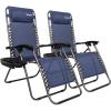imageOutvita Zero Gravity Chair Outdoor Lounge Chair Stable Metal Folding Recliner wCup Holder ampamp Adjustable Canopy Shade for Deck Lawn Patio Poolside Yard BlackBlue
