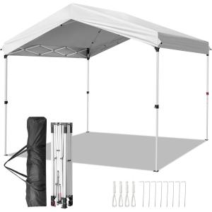imageOutvita 10x10ft Ez Pop Up Outdoor Canopy Tent Portable Commercial Instant Tent with Carry Bag for Party Wedding Birthday BBQ Events10x10whiteroof top