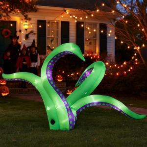 imageOutvita 2 Packs Halloween Inflatables Set of Lighted Eyes Decoration 3Ft Blow Ups Green Eyes for Halloween Decor Outdoor with LEDs Party Supplies Blow up Decoration for Yard Lawn Patio GardenOctopus Tentacles