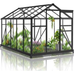 imageOutvita 6x10 FT Greenhouses for Outdoors Polycarbonate Greenhouse Large Walkin Greenhouse with Quick Setup Structure and Roof Vent Green Houses for Outside Garden Backyard Patio Black6x10ftBlack