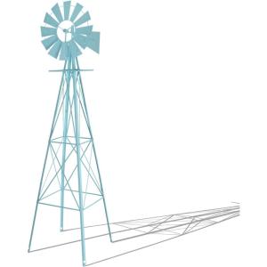 imageOutvita 8FT Ornamental Windmill Heavy Duty Durable Metal Weather Vane Garden Decoration Weather Resistant for Garden Yard Farm Seaside 8ftGray8ftblue