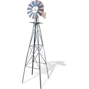imageOutvita 8FT Ornamental Windmill Heavy Duty Durable Metal Weather Vane Garden Decoration Weather Resistant for Garden Yard Farm Seaside 8ftGray8ftgray