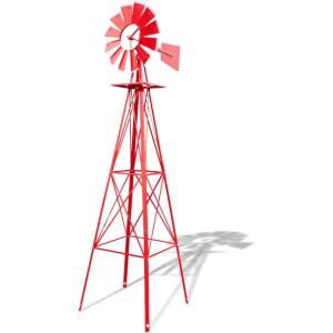 imageOutvita 8FT Ornamental Windmill Heavy Duty Durable Metal Weather Vane Garden Decoration Weather Resistant for Garden Yard Farm Seaside 8ftGray8ftred