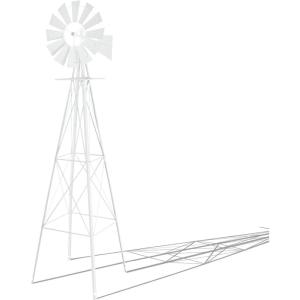 imageOutvita 8FT Ornamental Windmill Heavy Duty Durable Metal Weather Vane Garden Decoration Weather Resistant for Garden Yard Farm Seaside 8ftGray8ftwhite