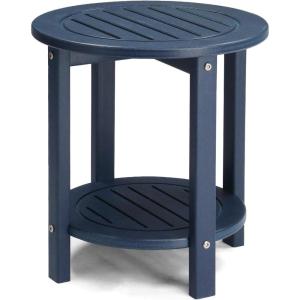 imageOutvita Adirondack Side Table 24 Inch Square Outdoor End Table HDPE Weather Resistant Coffee Table for Patio Balcony Deck Garden BlueBlue