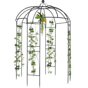 imageOutvita Garden Arch Arbor Heavy Duty Metal Pergola Pavilion Trellis Birdcage Gazebo French Style 9ftx68ft Plants Support Use for Outdoor Climbing Plants Patio Decoration Wedding Arches Ceremony