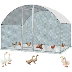 imageOutvita Large Metal Chicken Coop 6510FT Walkin Poultry Cage with Waterproof ampamp AntiUV Round Arch Cover Duck Rabbit Hen Cage Galvanized Mesh for Outdoor Yard Backyard and Farm6510 FT