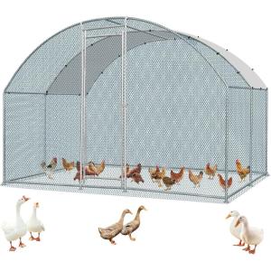 imageOutvita Large Metal Chicken Coop 6510FT Walkin Poultry Cage with Waterproof ampamp AntiUV Round Arch Cover Duck Rabbit Hen Cage Galvanized Mesh for Outdoor Yard Backyard and Farm1010 FT