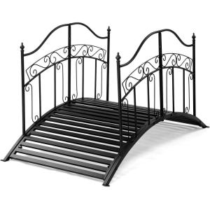 imageOutvita Metal Garden Bridge for Outdoor Elegant Decorative Bridge with PowderCoated Finish and Security Guardrail for Patio Pond Backyard Landscaping CrownFairy tale