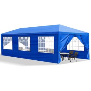 imageOutvita Outdoor Party Tent Patio Canopy Tent Gazebo with Removable Sidewalls Instant Event Tent for Cater Events Wedding Birthday Pavilion Beach BBQ 10x1010x30blue8 walls