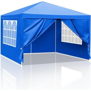 imageOutvita Outdoor Party Tent Patio Canopy Tent Gazebo with Removable Sidewalls Instant Event Tent for Cater Events Wedding Birthday Pavilion Beach BBQ 10x1010x10blue4 walls