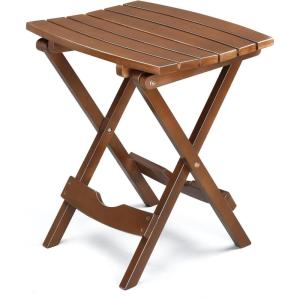 imageOutvita Outdoor Side Table Small Fir Patio Table Square Folding Frame Waterproof Space Saving for Patio Backyard Balcony Pool Porch Weather ResistantFirSquareBrown