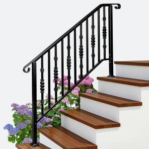 imageOutvita Upgraded Outdoor Handrail Stair Handrail Fits 3 to 4 Steps Handrails for Concrete Steps with Installation Kit Stair Rails for Seniors Wooden Steps ampamp Porch ampamp Deck45 steps