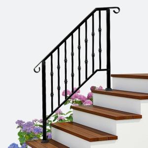 imageOutvita Upgraded Outdoor Handrail Stair Handrail Fits 3 to 4 Steps Handrails for Concrete Steps with Installation Kit Stair Rails for Seniors Wooden Steps ampamp Porch ampamp Deck34 steps