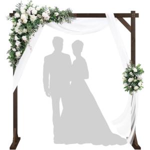 imageOutvita Wedding Arch Backdrop Stand 72 Ft Ballon Arch Frame for Patio Wedding Decor Party Decoration Festival Ceremony Baby BirthdayDark Brown