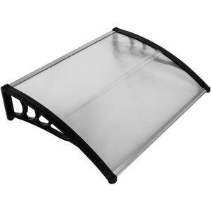imageOutvita Window Awning Door Canopy 40quotx30quot Polycarbonate Cover Front Door Outdoor Patio Awning Canopy UV Rain Snow Sunlight Protection Hollow Sheet Clear Board ampamp Black Bracket